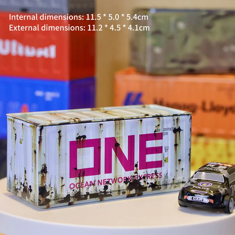 New Container Mini Iron Box Small Container Model Storage Box Creative Desktop Ornament Storage Rack Multi-Functional Metal Box Aimak Store