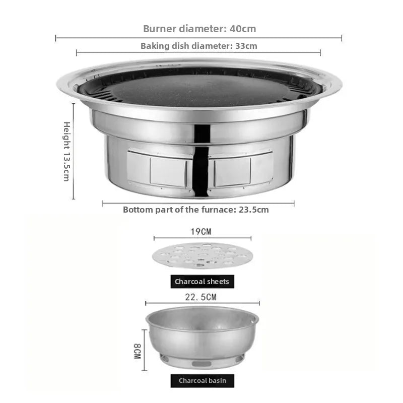 Multifunctional Charcoal Barbecue Grill, Household Korean BBQ Grill, Portable Camping Grill Stove, Tabletop Smoker Grill Aimak Store