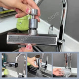 Kitchen Faucet Waterfall Outlet Splash Proof Universal 360° Rotating Bubbler 3 Modes Multifunctional Water Tap Nozzle Extension Aimak Store