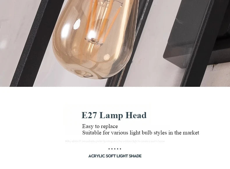Outdoor Retro Waterproof Wall Lamps for Balcony Courtyard Gate Corridor Exterior Wall Light Villa Landscape Decor Lighting Aimak Store