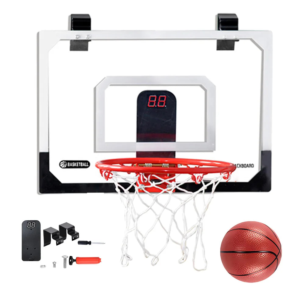 Kids Mini Basketball Hoop With Electronic Scoreboard Ball Sport Backboard Outdoor Indoor Excersise Accessory Funny Game Toys