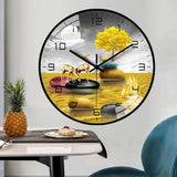 8 Inch Glass Wall Clock Modern Design Chinese Style Series Art Round Mute Creative Hanging Home Living Room Bedroom Decoration Aimak Store