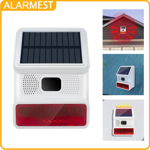 433MHZ Wireless Solar SIren Sound Light Flash Alarm Outdoor Alarm Horn for PGST GSM Home Security Alarm System Aimak Store