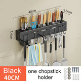 Stainless Steel Frame Wall Mounted Knife Holder Kitchen Nail Free Storage Rack Knife With Hook Kitchen Cabinet Storage Rack Aimak Store