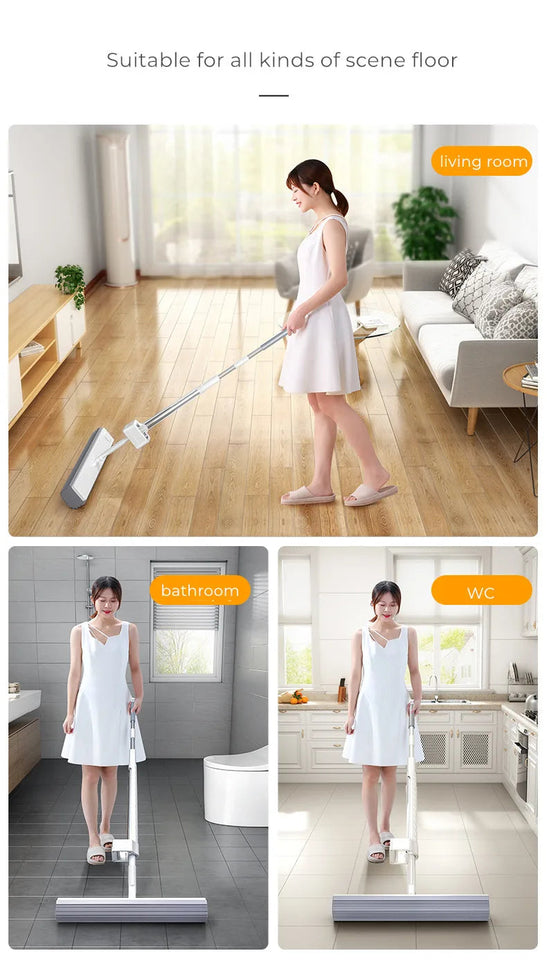 Hot Enlarged Floor Mop Hand Washing Free Lazy Mop Self-Wring Squeeze Household Automatic Dehydration Magic Flat Mops Cleaning Aimak Store