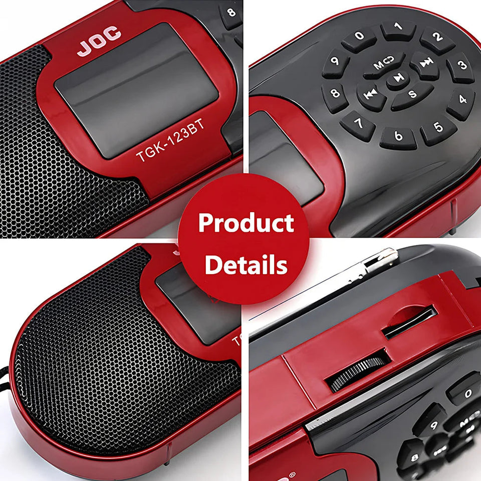 Digital Portable Radio FM Bluetooth Speaker With MP3 Player Support TF Card USB Speaker Rechargable Battery Radio FM Receiver Aimak Store