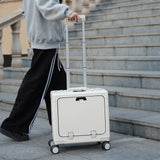 New Front Opening Lid Suitcase Multifunctional Mini Luggage Aluminium Frame 18/20 Boarding Box Trolley Case Cabin Bag Aimak Store