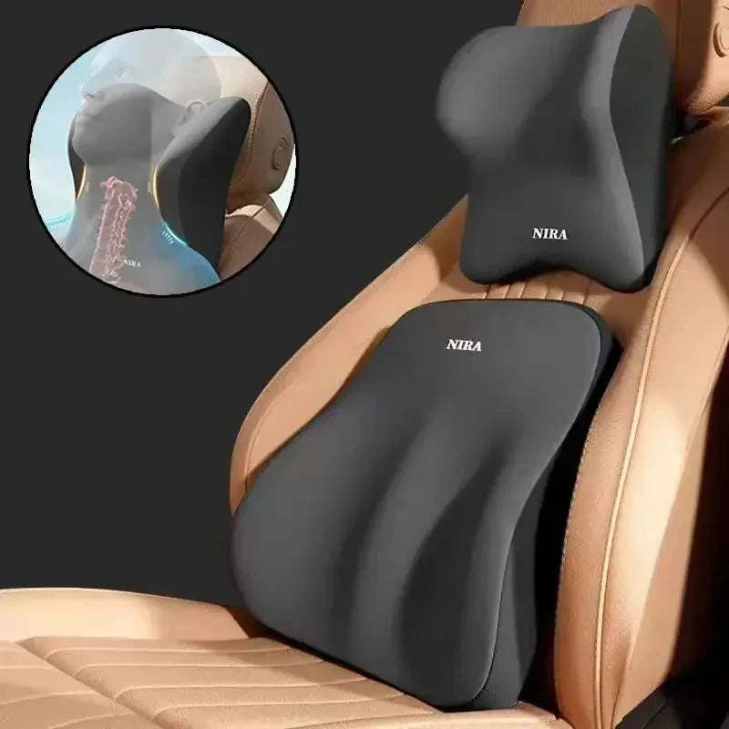 Car Neck Pillows Both Side Pu Leather 1pcs Pack Headrest For Head Pain Relief Filled Fiber Universal Car Pillow Aimak Store