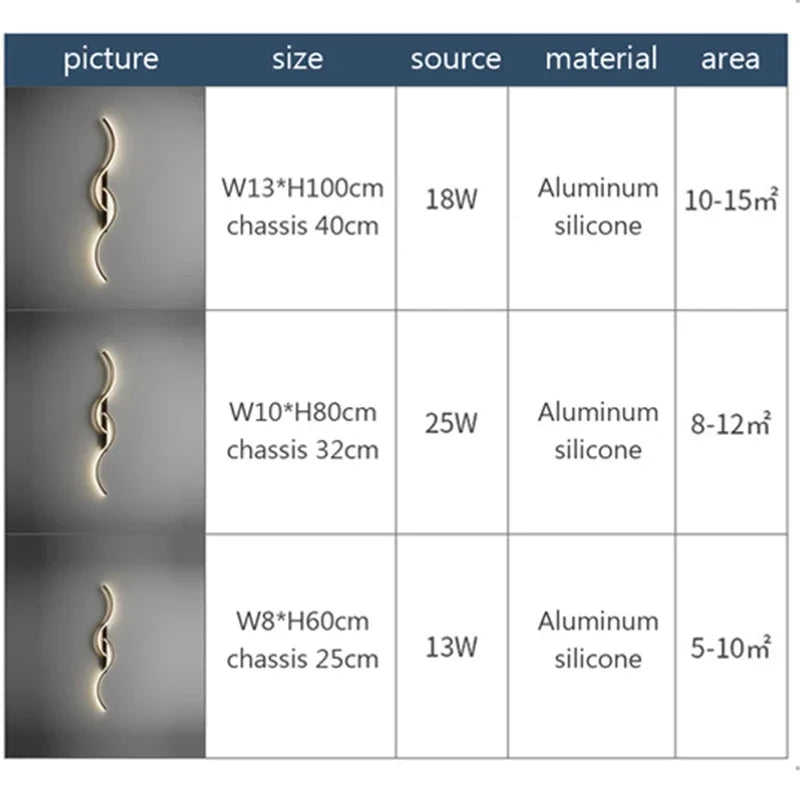 LED Wall Lamp Smart Remote Control Bedroom Bedside Living Room Staircases 60/80/100/120CM Led Home Lighting Wall Sconces Lustre Aimak Store