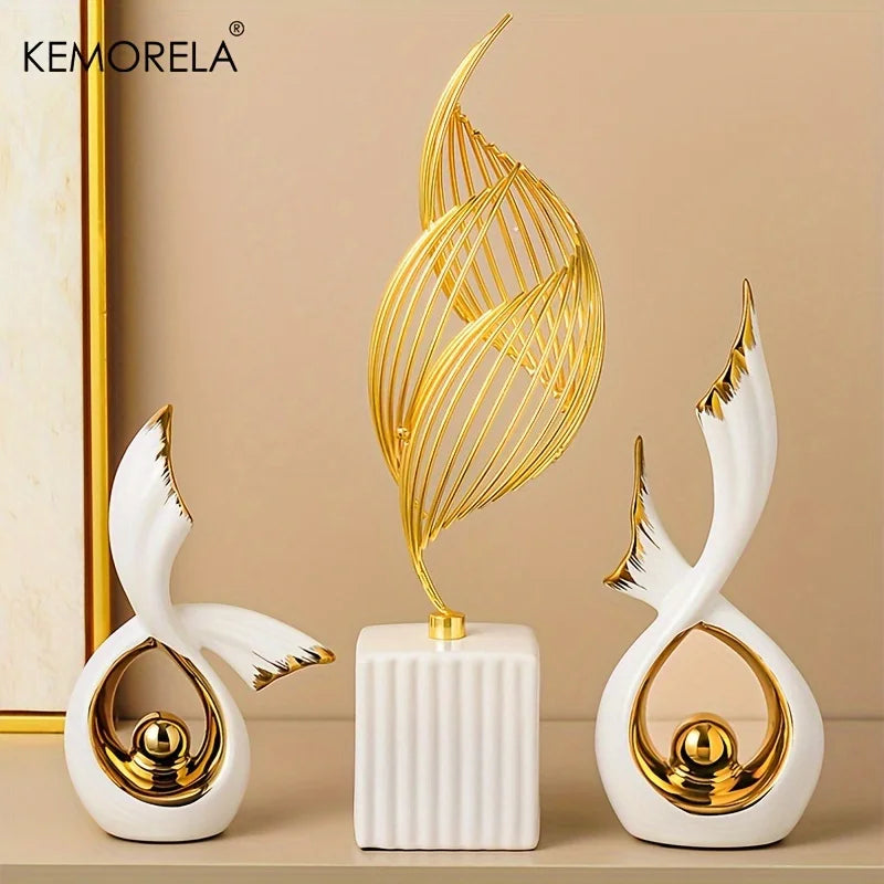 KEMORELA 1/2PCS Home Decoration Luxury Statues Simple Style Holiday Decorations TV Cabinet Wine Cabinet Office Desk Accessories Aimak Store
