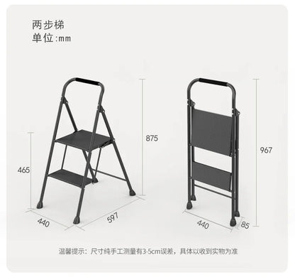 Small Household Folding Ladder Multifunctional Herringbone Ladder Compact Step Stool for Indoor Use Rack Ladder Design