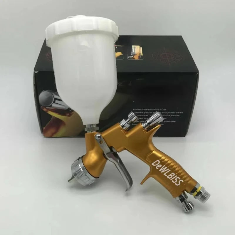Tpaitlss Spray Gun G T Pro Painting Gun TE20/T110 1.3mm/1.8mm Nozzle Glod With Mixing Cup Water Based Air Spray Gun Airbrush Aimak Store
