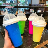 Smoothies Cup Ice Cream Maker Quick-Frozen Silicone Squeeze Cup DIY Milkshake Slush Cups Milkshake Bottle Smoothie Slush Makers Aimak Store