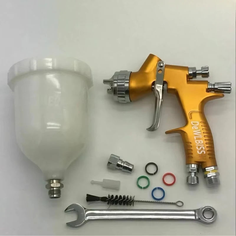 Tpaitlss Spray Gun G T Pro Painting Gun TE20/T110 1.3mm/1.8mm Nozzle Glod With Mixing Cup Water Based Air Spray Gun Airbrush Aimak Store
