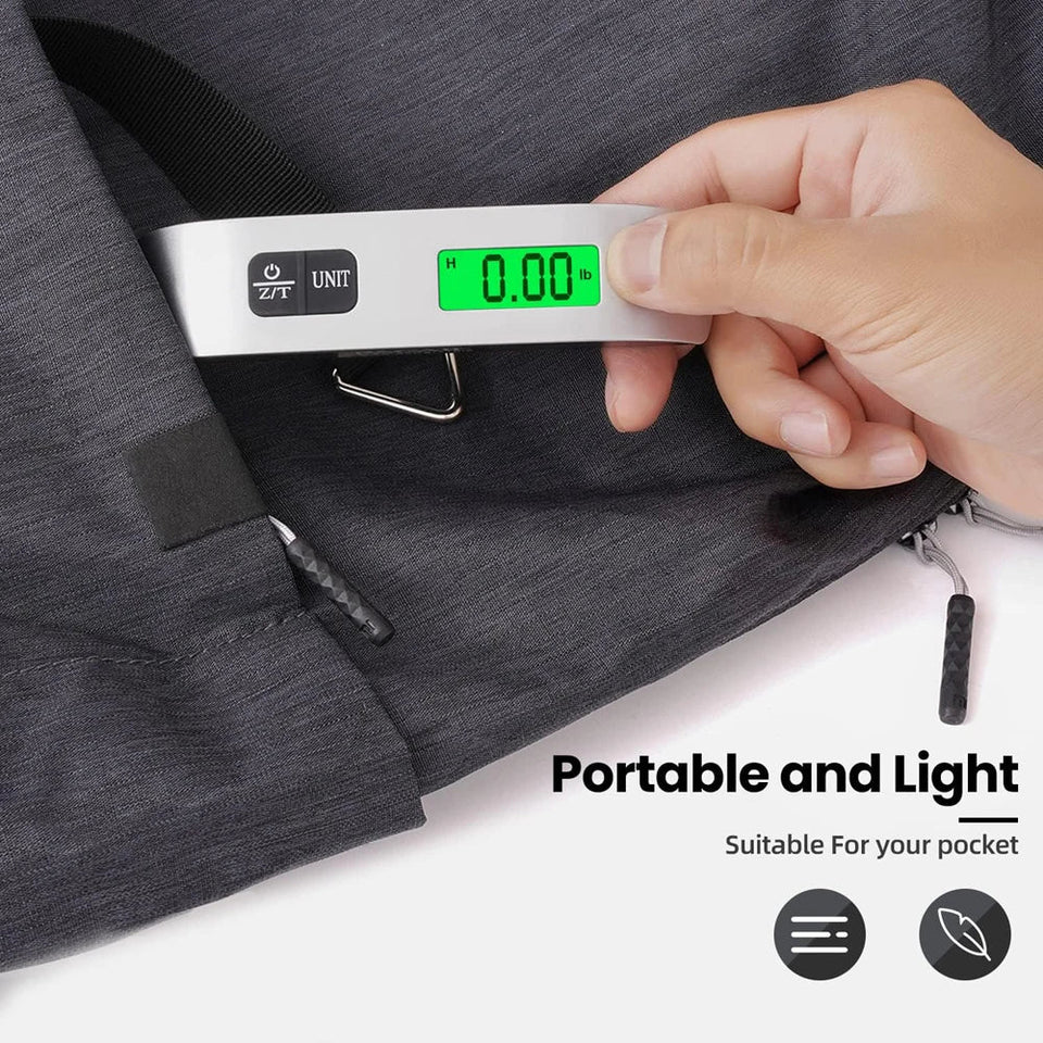 110lb/50kg Portable Electronic Hand Luggage Scale LCD Digital Display Balance Scale Suitcase Travel Weighs Baggage Weight Tool Aimak Store