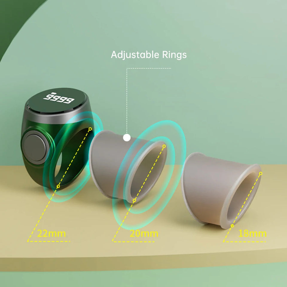 Smart Tasbih Tally Counter Digital Electronic Finger Ring Tally Counter Muslims Tasbeeh Zikr Ring Prayer Time Vibration Reminder Aimak Store