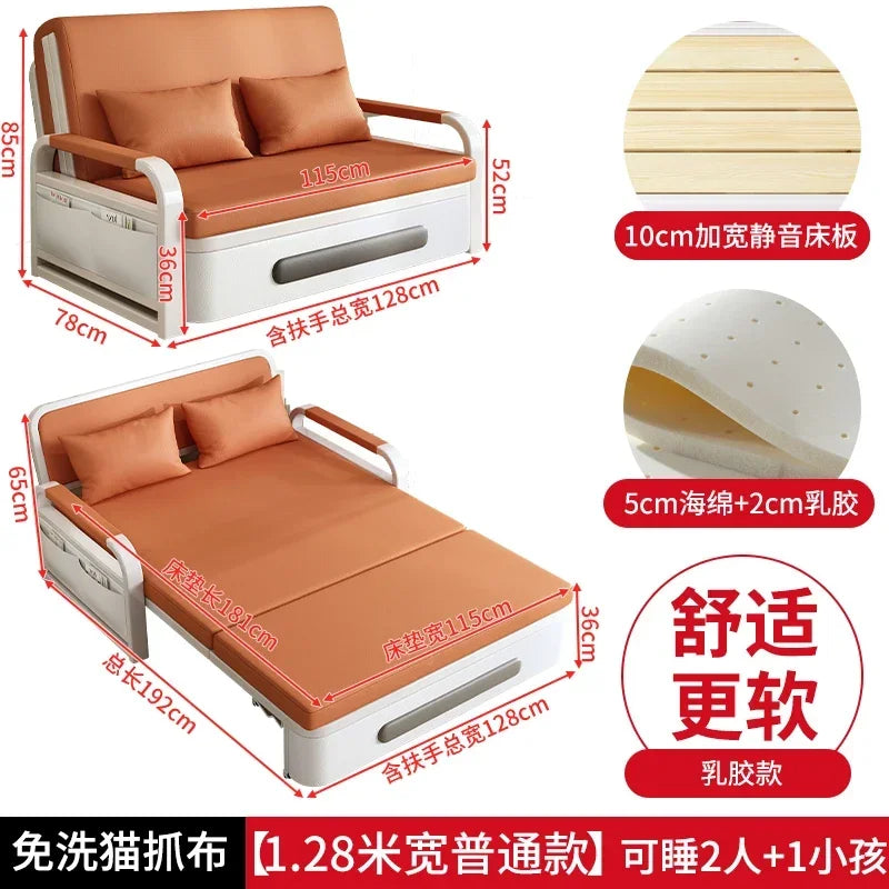 2025 New 1.2 Multi functional single double bed room sofa bed folding dual-use Internet new living room On Sale Aimak Store