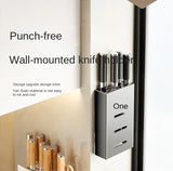 kitchen accessories organizer，Kitchen knife storage box, knife holder, non-perforation, wall-mounted rack, kitchen items Aimak Store