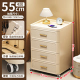 Modern Minimalist Nightstand with Drawers|Faux Wood Bedside Storage Cabinet Movable Bedroom Organizer Space-Saving HomeFurniture Aimak Store