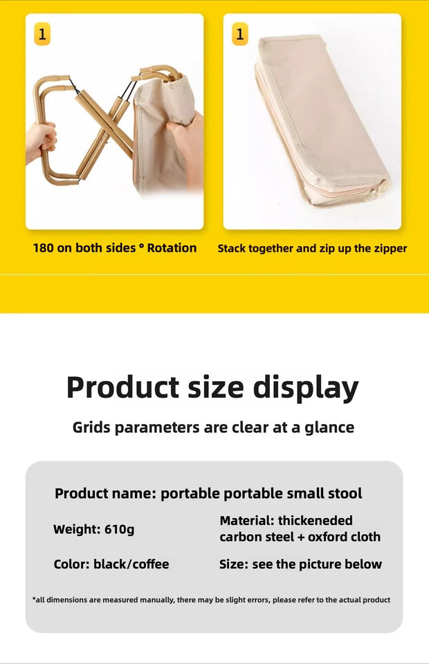 Outdoor Portable Folding Stool Lightweight and Convenient Folding Stool Camping Travel Fishing Portable Stool Aimak Store