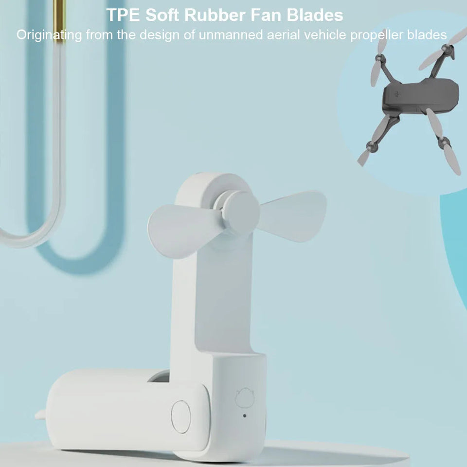 Portable Fan 2000mAh USB Rechargeable 3 Speed Mini Handheld Foldable Fan Hand Held Small Pocket Travel Fan with Handy Power Bank Aimak Store