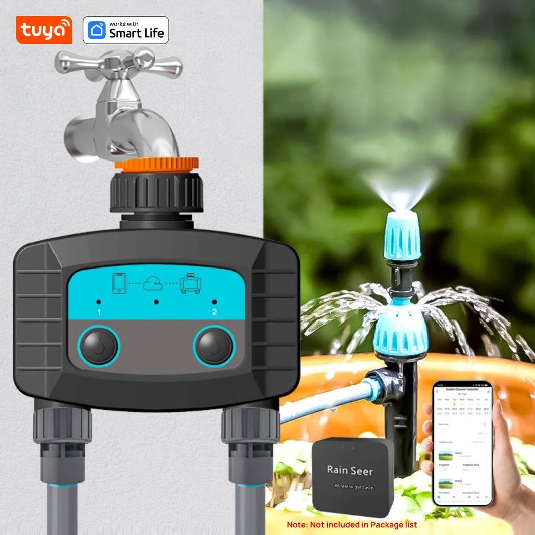 1PCS Tuya Smart Sprinkler Timer ,Dual Bluetooth Garden Hose Watering System, Outdoor Water Timer for Garden Hoses,Programmable Aimak Store