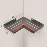 Bathroom Shelf Corner Space Aluminum Wood Bathroom Triangle Basket Shower Room Storage Rack Wall Mounted Aimak Store