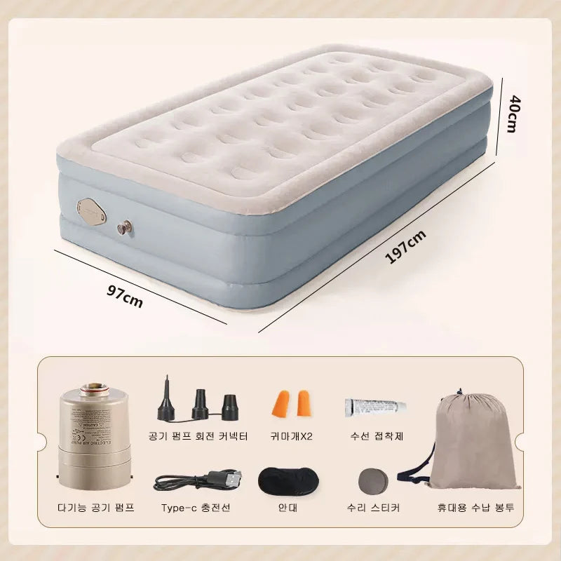 Air Mattress,Inflatable Airbed Luxury Self Inflation Deflation Twin Air Mattress with Electric Built-in Pump, Blow Up Guest Bed Aimak Store