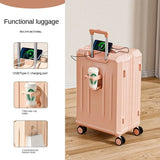 KO-KU 2024 Suitcase Set Female 20 Inch Boarding Suitcase USB/Type-C Port Water Cup Holder 26/28 inch Male Large Capacity Luggage Aimak Store