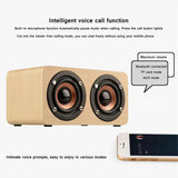6W Wooden Bluetooth Speaker Portable Stereo HiFi Speakers TF Play Hand Free Call AUX Input Super Bass Loudspeaker Dual Subwoofer Aimak Store