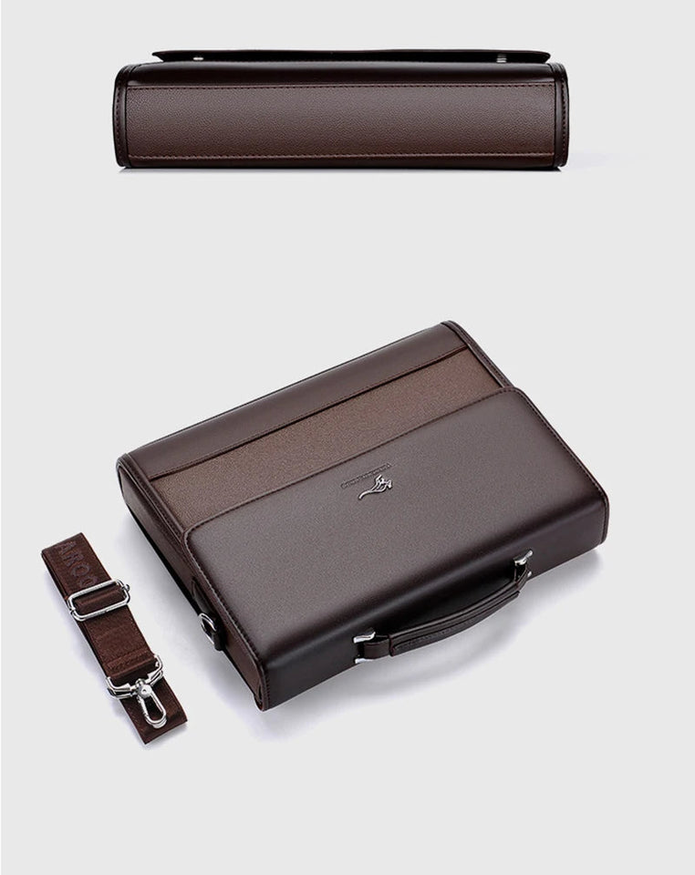 Leather Executives Briefcases For Men Designer Business Tote Bag Wallet Handbag Shoulder Ipad Square Side Crossbody Bag Document Aimak Store