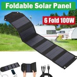 60W 80W 100W Foldable Solar Panel 5V USB Portable Folding Bag Battery Charger for Phone Outdoor Camping Waterproof Power Bank Aimak Store