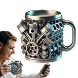 Funny V8 V6 Engines Design Tea Cup Coffee Mug Handmade Engines Stainless Steel Resin Large Capacity Coffee Cup Aimak Store