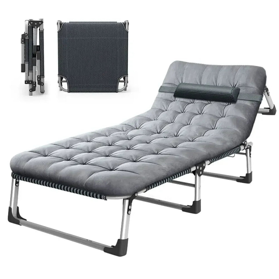 Camping Outdoor Folding Bed with Mattress Cot 400 Lbs Heavy Duty Sturdy Portable Stainless Steel Legs Sleeping Cot Aimak Store