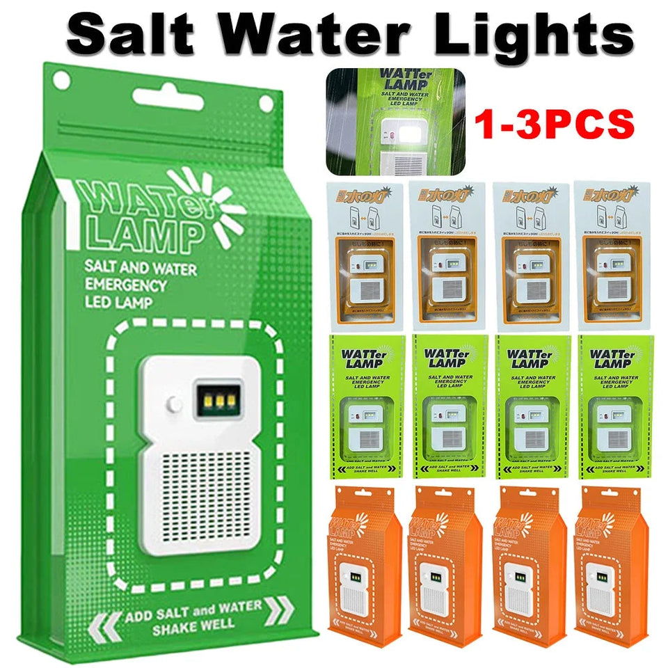 LED Salt Water Emergency Lamp Camping Energy Saving Lamp Waterproof Portable Night Fishing Lamp Travel Supplies for Car Outdoor Aimak Store