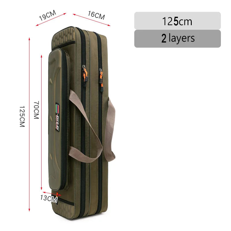 NON-Foldable 2/3/4 Layer Fishing Rod Tackle Bag 80/100/120/130CM Multifunctional Fish Reel Lure Line Tools Storage Case Gear Aimak Store