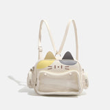 Y2K Ita Bag Cat PU Backpack – Foldable, Adjustable Strap, Secure Zipper, Preppy Style Cute Schoolbag Aimak Store