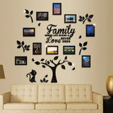 3D New Family Photo Frame Tree Wall Sticker Acrylic Self-adhesive Tree Collage Living Room Bedroom DIY Art Home Decoration Aimak Store