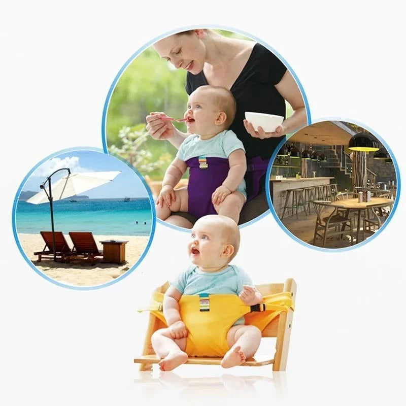 Folding Baby High Seat Strap Portable Kids Baby Chair Travel Washable Infant Feeding Dinning Cover Seat With Safety Belt Aimak Store