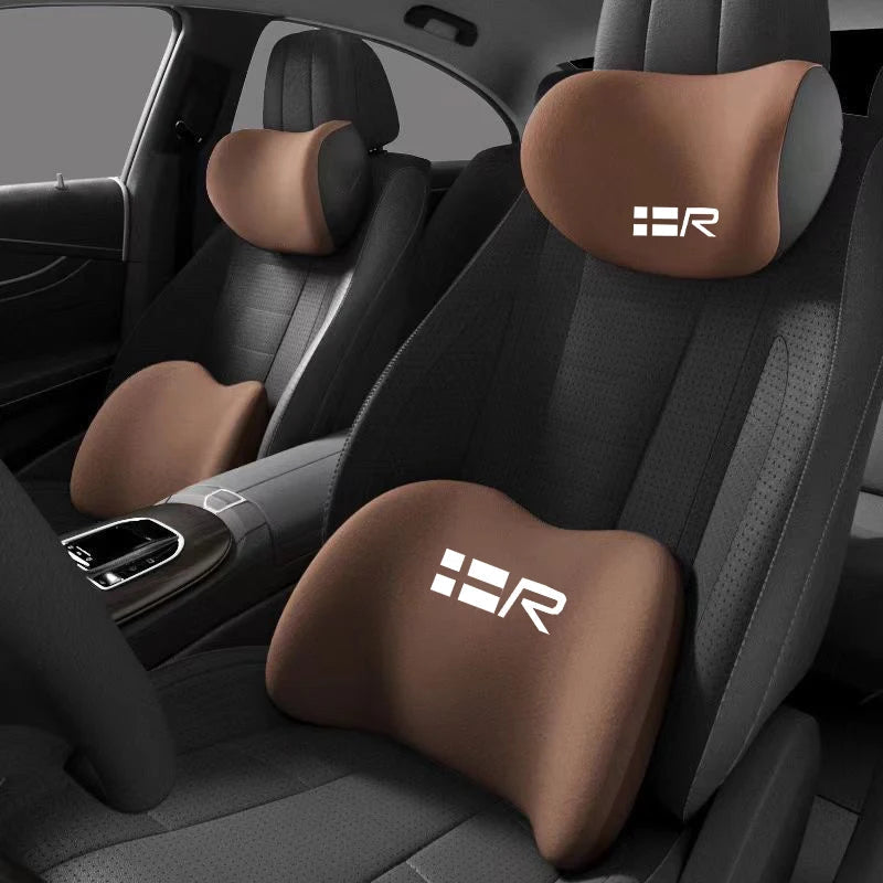 For Volvo R DESIGN  Car Memory Foam Neck Pillow Lumbar Cushion To Relieve Cervical Fatigue Car Headrest Cushion Aimak Store