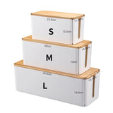 Cable Storage Box Wooden Power Line Storage Case Dustproof Charger Socket Organizer Wire Case Home Cable Winder Organizer Aimak Store