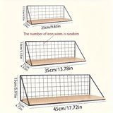 1pc/wall storage rack bedside punch-free shelf dormitory wall-mounted wall hanging basket partition storage rack Aimak Store