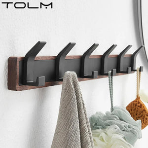 Walnut Coat Wall Hook Wall Hanging Coat Rack for Bathroom Kitchen Bedroom Hallway Wall Hooks Coat Clothes Holder Aimak Store