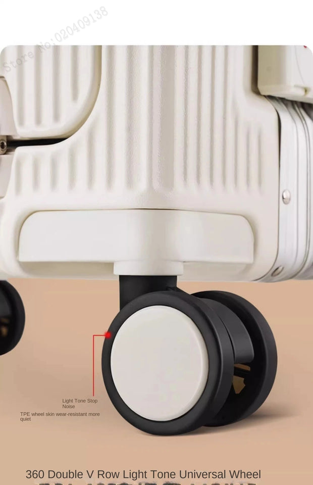 New Front Opening Suitcase Cabin Trolley Case 20/24/26/28 inch Aluminum Frame Large Capacity Luggage usb Charging TSA Lock Aimak Store