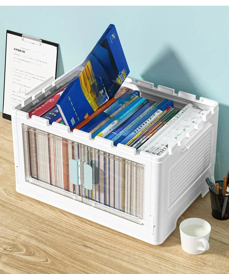 Foldable Storage Box Large Capacity Sundries PP Organizer Bedroom Transparent Stackable Toy Snacks Sorting Bin Closet Organizer Aimak Store