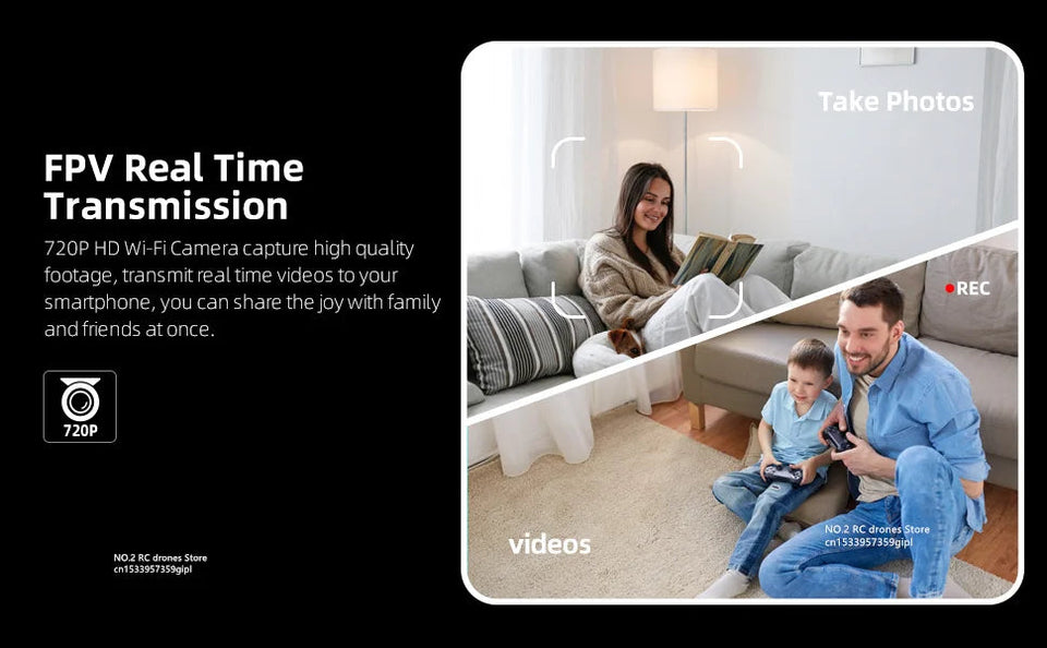 Remote Control Helicopter Drone 480P Camera Fighter UAV Land Air Mode Aircraft Brushless RC Drones for Children Kids Plane Toys Aimak Store