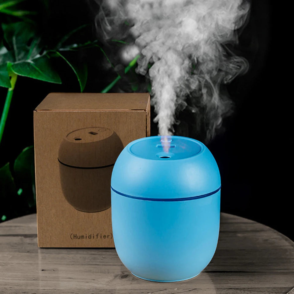 USB Portable Air Humidifier 250ML Essential Oil Diffuser 2 Modes Auto Off with LED Light for Home Car Mist Maker Face Steamer Aimak Store