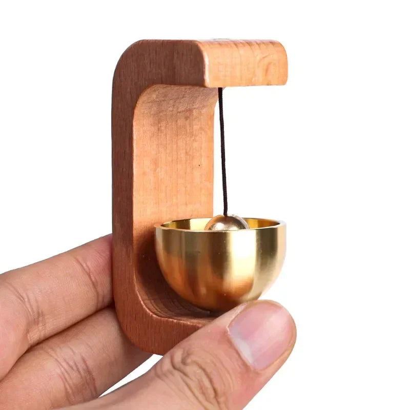 Brass Wind Chimes Wireless Doorbell Solid Wooden Doorbell Magnetic  Wireless Jingle Bell Entrance Door Bell Pendant Home Decor Aimak Store
