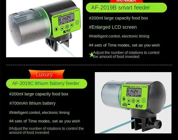 Cool Automatic Fish Feeder Digital Fish Tank Aquarium Electrical Plastic Timer Feeder Food Feeding Dispenser Tool Fish Feeder Aimak Store