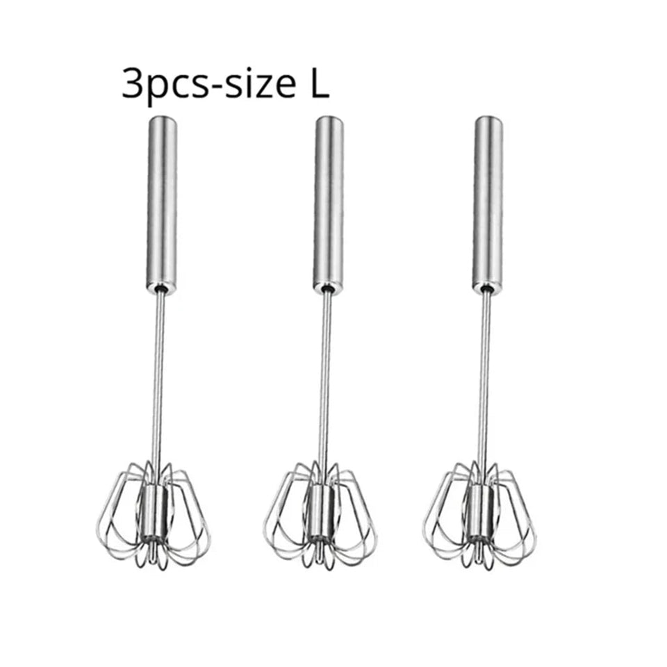 Semi Automatic Mixer Whisk Egg Beater Stainless Steel Manual Hand Mixer Self-Turning Cream Utensils Kitchen Mixer Egg Tools Aimak Store